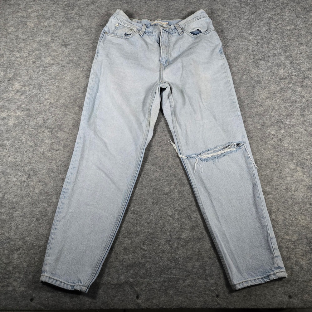 Levis Womens Premium Light Wash Mom Jean Distressed Denim Pants 29